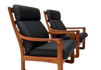 Mid-Century Modern Chairs and Hocker by Johannes Andersen for Silkeborg, 1960s